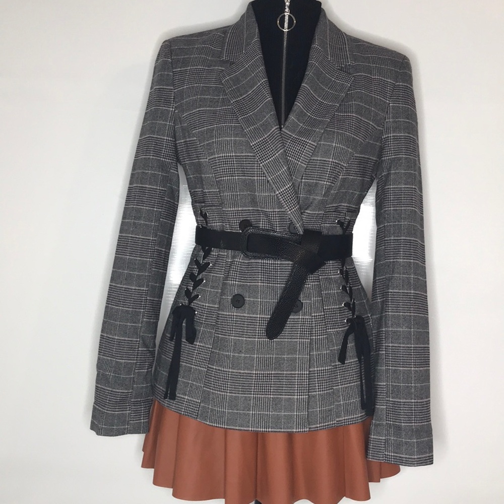 Plaid blazer jacket